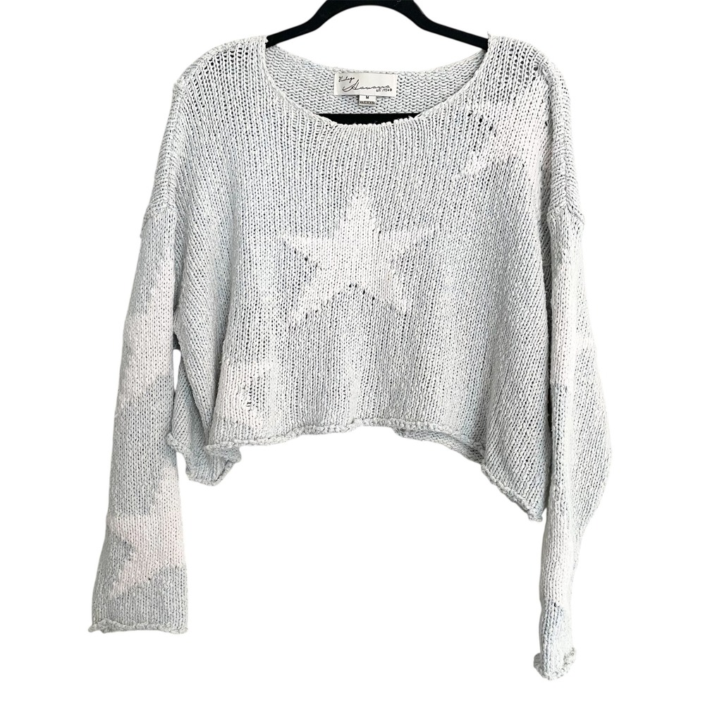 Vintage Havana‎ Star Knit Sweater Distressed Pullover Lightweight Top Size M
